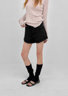 Nicket Roll-up Cotton Shorts (Belt Set)