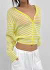 Hottin Striped Bamboo Knit Cardigan