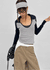 Turtle collar raglan long-sleeve shirt