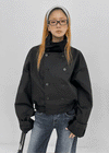 Luadi Frill Double-Button Short Jumper