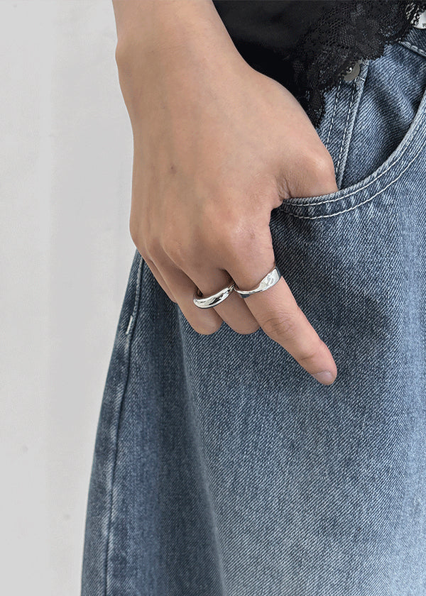 Fibertom 3-piece Silver Ring Set