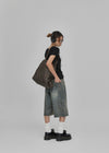 Soak Snap Button Leopard Big Shoulder Bag