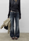 Baddie Low Washed Bootcut Denim Pants