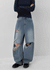 Khanel Damage Wide Balloon Denim Pants
