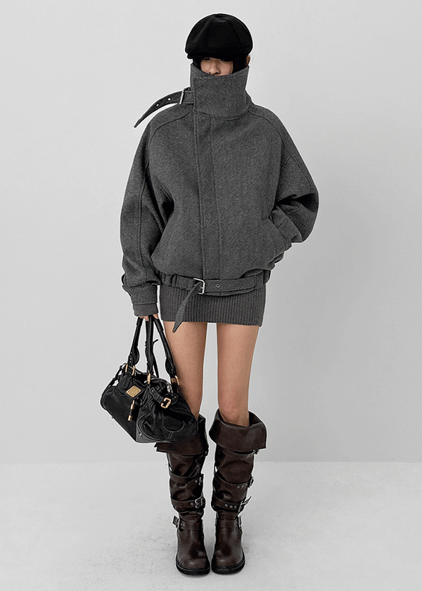 Sitf High Neck Buckle Quilted Jumper (2 Oz)