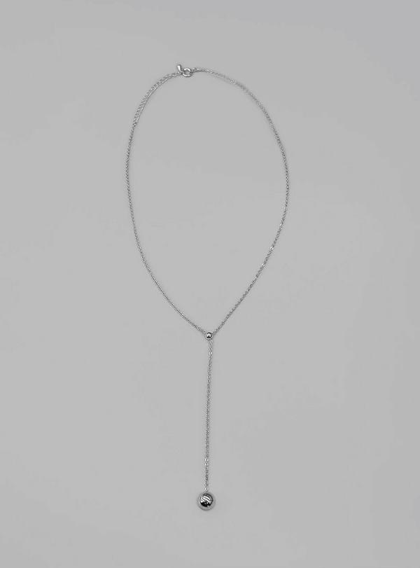 Clunning Silver Ball Drop Necklace