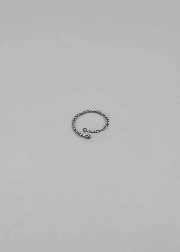 Pompu Mini Silver Ball Open Ring