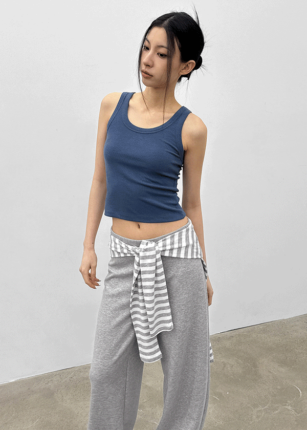 Bescom Crop Ribbed Sleeveless