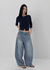 Polvo Washed Wide Balloon Denim Pants