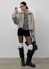 Potiont Collar Fur Jacket