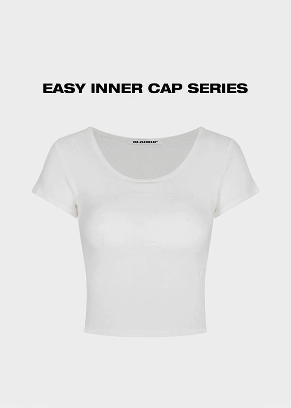 [MADE] Easy Basic V-Neck U-Neck Short Sleeve T-shirt (Built-in Cap)