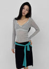V-All Lace Deep V-Neck Long Sleeve Tee