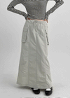 Shokan Nylon Cargo Long Skirt