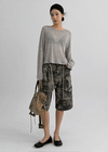 Tsha Strap Camo Cargo Bermuda Pants