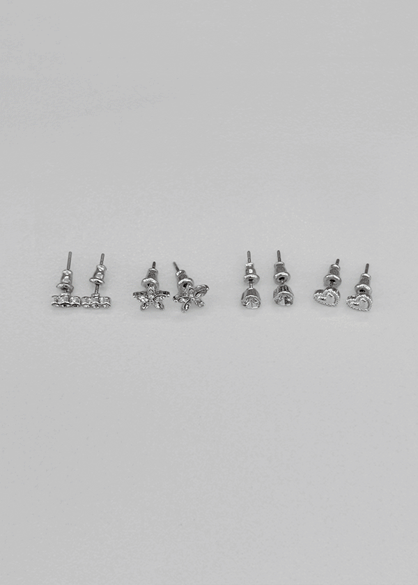 Chakuri 4-Set Cubic Earrings