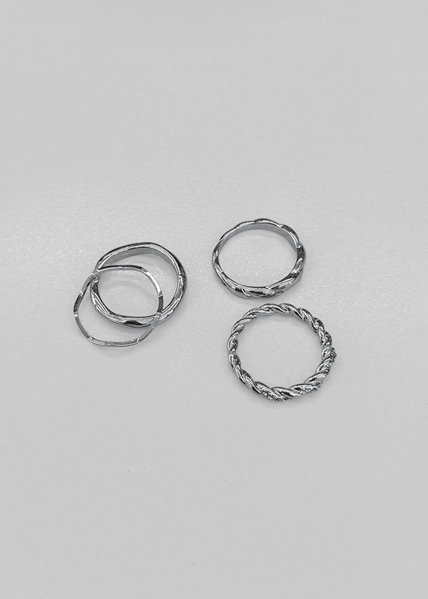 Tromue 4-Set Silver Ring