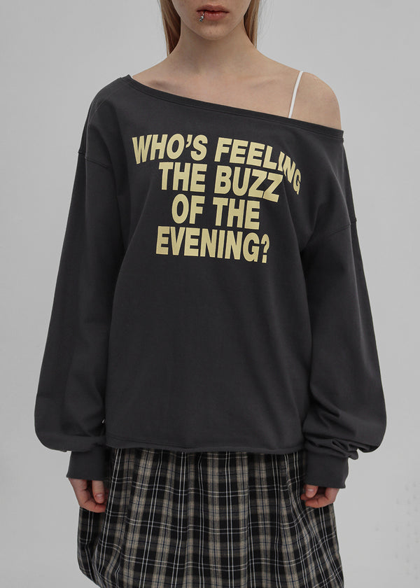 [MADE] Ritz Boot-Ausschnitt Bedrucktes Langarmshirt