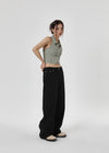(UNISEX) mirror wide cotton pants