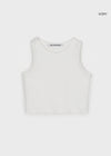 [B-BASIC] Camiseta sin mangas de cuello redondo acanalada corta.
