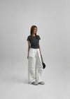 Tinen Nylon Layered Skirt Pants
