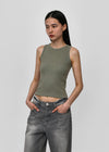 [B-BASIC] Round Neck Ribbed Sleeveless Long Ver.