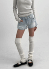 Nerdy Damage Cutting Denim Shorts