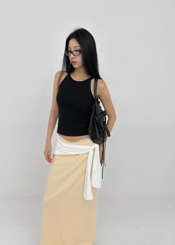 [MADE] Easy Basic Round Halter Sleeveless (Built-in Cap)