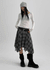 Homefing Check Unbalance Banding Midi Skirt
