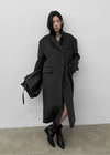 Pennyol Quilted Wool Long Coat (50% Wool)