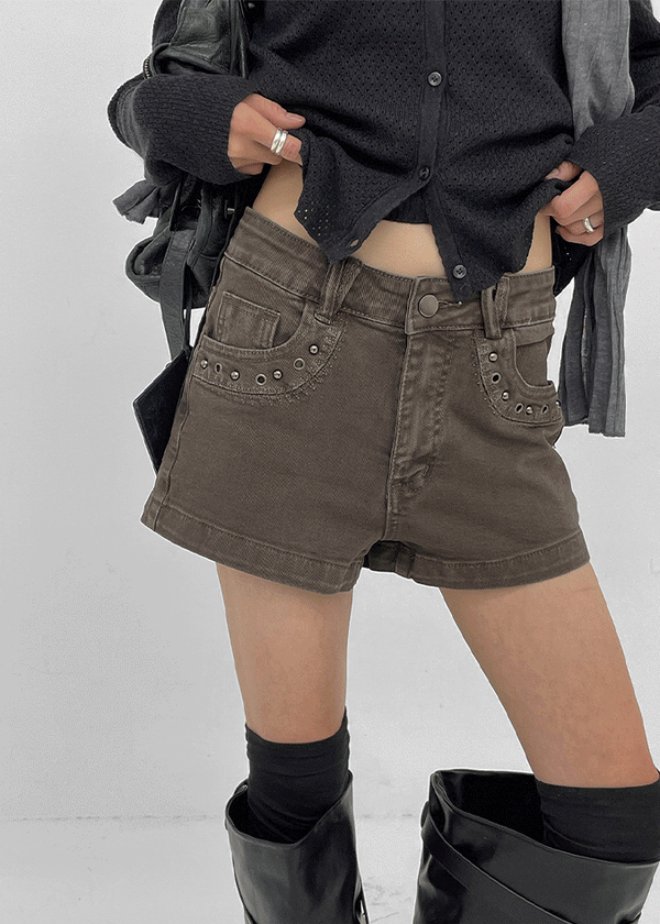 Bellati Studded Washed Shorts