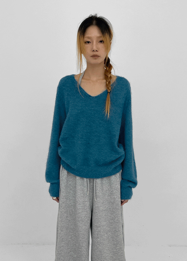 Brandt V-neck wool knit