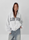 Luding Embroidery Overfit Two-way Hooded Zip-up
