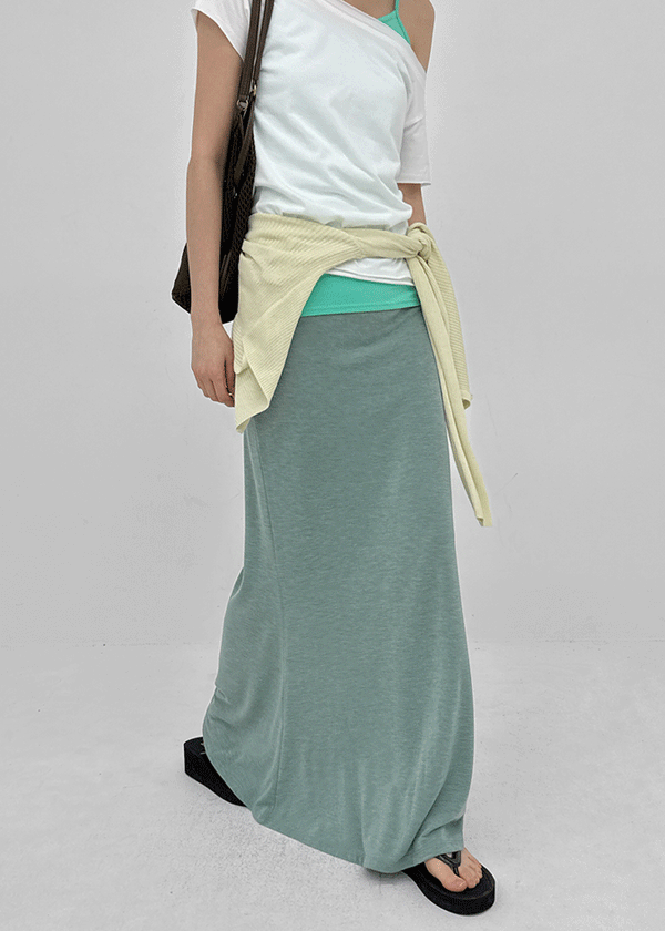 Coolk Summer Tencel Maxi Long Skirt