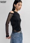 [MADE] Glossy Off-Shoulder Knit