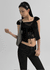 Pentat Cap Sleeve Layered Cardigan Short Sleeve T-shirt