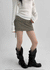 Pongne Strap Fleece Banding Mini Skirt