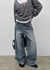 Venue Lettering Wide Denim Pants