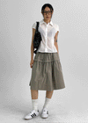 Pinton Summer Cap Sleeve Striped Short Sleeve Shirt