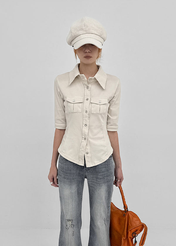 Ridoff pocket 5/8 sleeve shirt