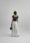 Tinen Nylon Layered Skirt Pants