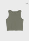 [B-BASIC] Camiseta sin mangas de cuello redondo acanalada corta.