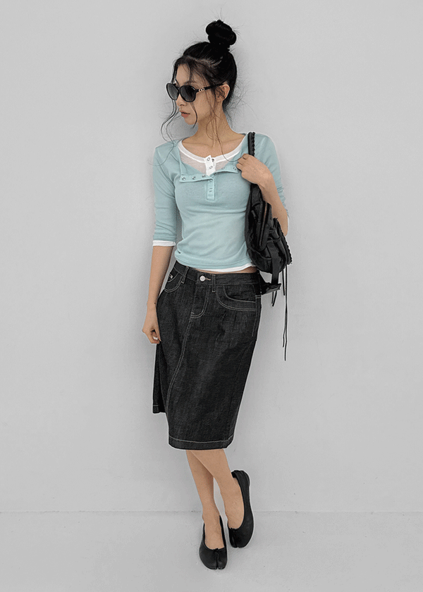 Morety Summer Henley Neck Sleeveless Tee