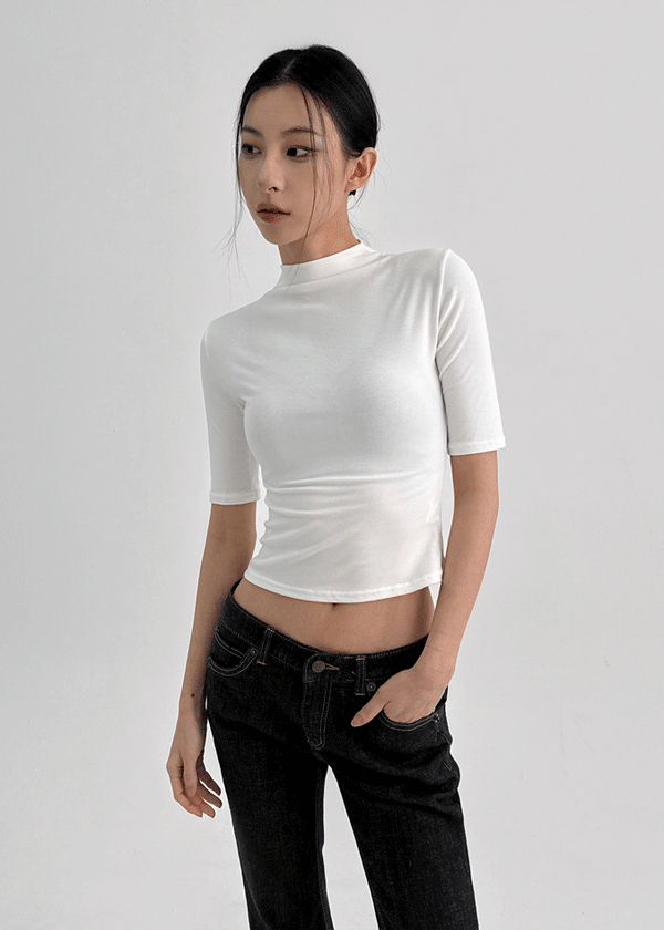 Ventora Semi-Crop Half-Neck Half-Sleeved T-Shirt