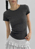 Melking Slim Shirring Short Sleeve Tee