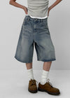 Horemt Washed Bermuda Denim Pants
