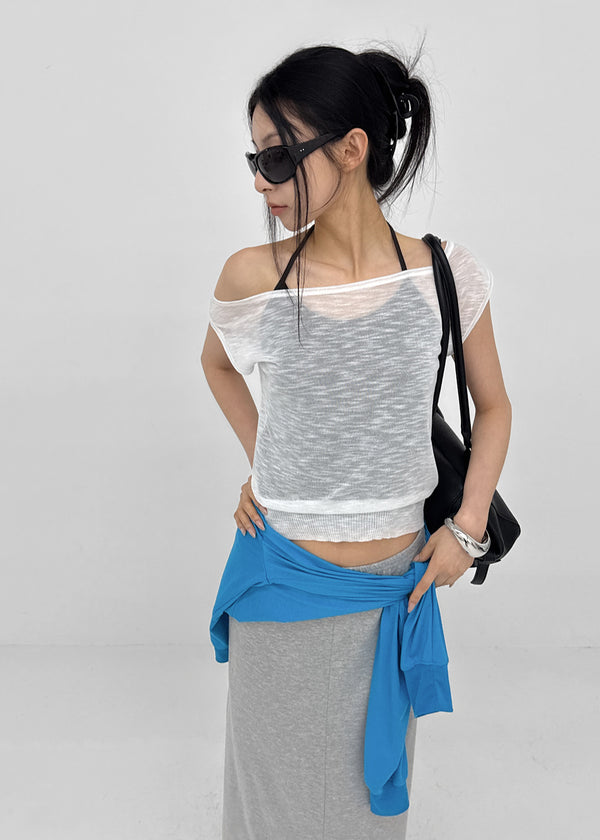 [MADE] Pruisi Summer Boat Neck Knit Top