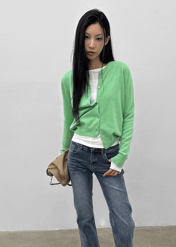 Tommy Round Knit Cardigan (60% Wool)