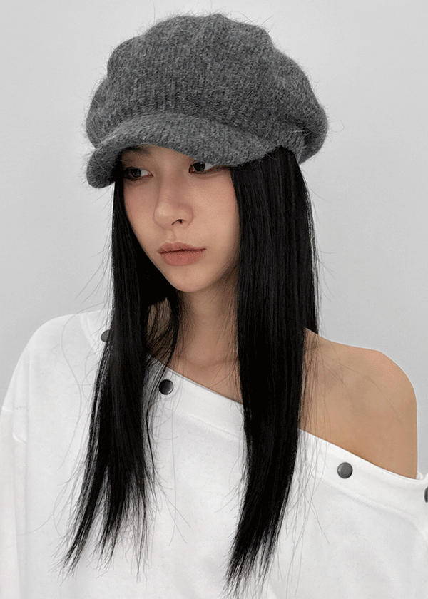 Angel Knit Newsboy Cap Angora 60%