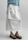 Blangt Wrap Nylon Long Skirt