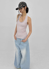 Woothing Striped Long Halter Sleeveless